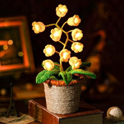 Lámpara de Flor de Crochet Hecha a Mano