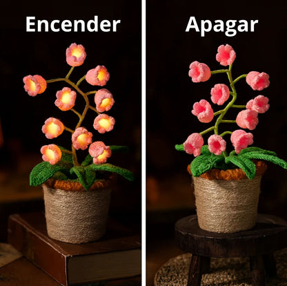 Lámpara de Flor de Crochet Hecha a Mano